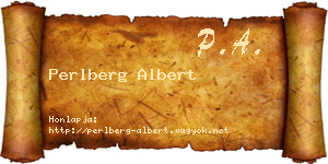 Perlberg Albert névjegykártya